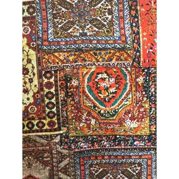 Joe Namath  by Arrow Vintage 1970s Mens Retro Patchwork Print Shirt Large - Picture 5 of 7